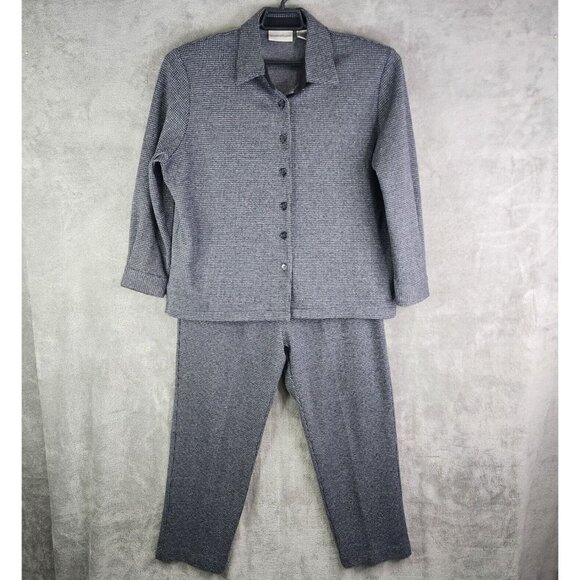 Womens Drapers & Damons Petites Jacket & Pants Set Houndstooth Button Down PXL - Picture 1 of 16